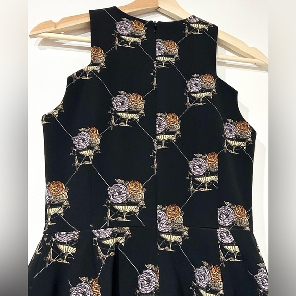 Ellery Structured Black Floral Silk Lined Sleeveless Mini Dress AUS 6 US 2 - Picture 4 of 9
